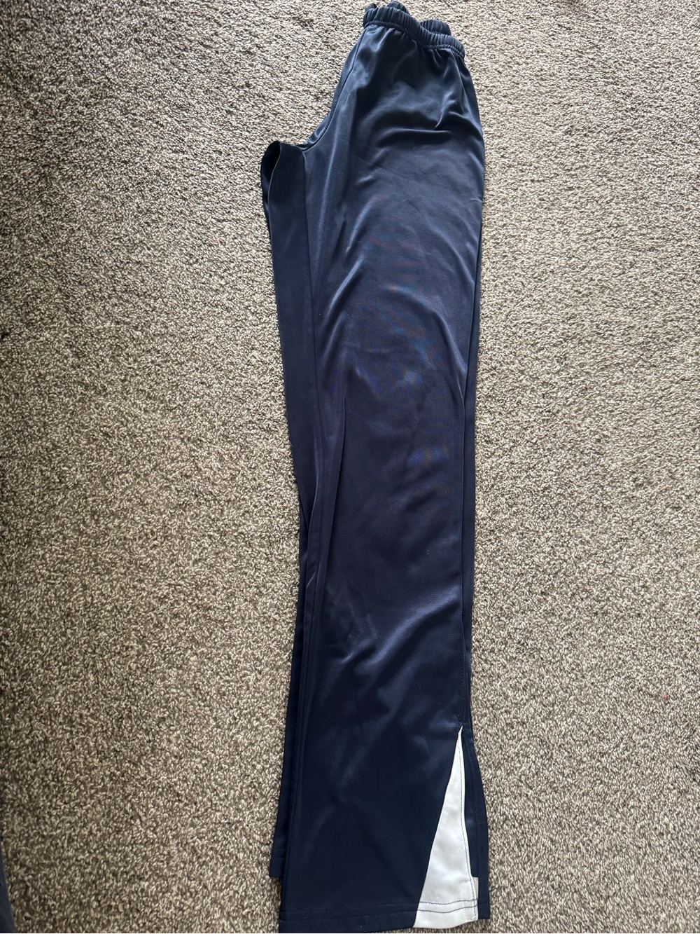GTM Sportswear Navy Blue Athletic Track Pants with White Trim